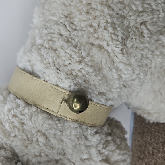 Pottery Barn Dog Doodle Faux Fur Pillow w/ Bell Golden Doodle - Picture 3 of 5